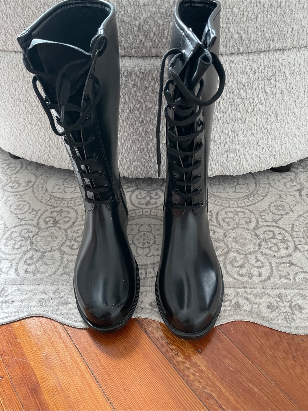 Black Lace-Up Tall Women's Boots